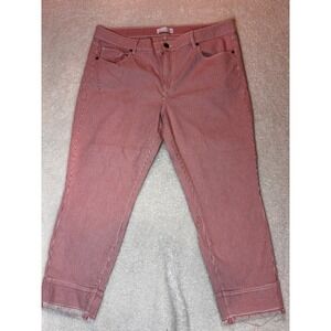Loft Red & White Striped Loft Womens Jeans Size 16